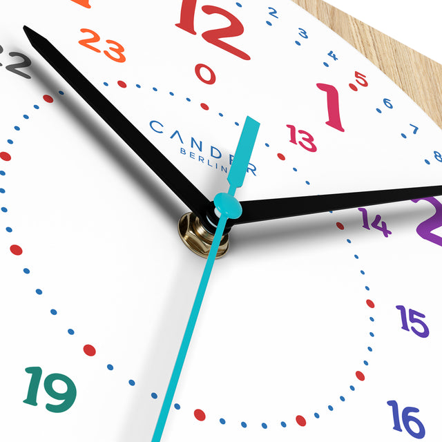 MNU 11130 S Lautlose Holz-Kinderwanduhr 35 cm