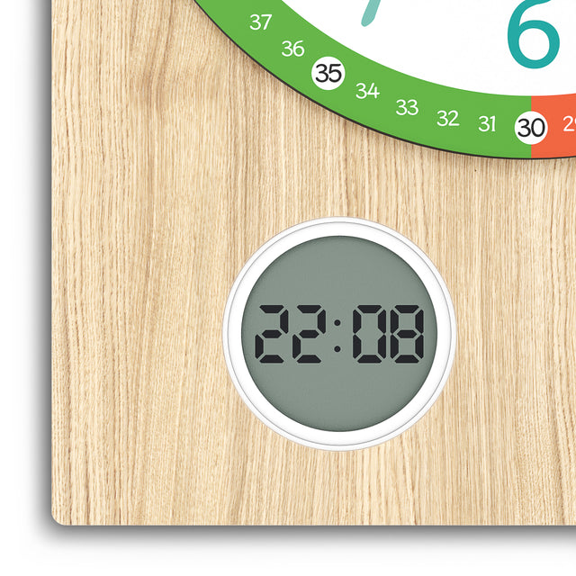 MNU 11130 T Lautlose Holz-Kinderwanduhr 35 cm