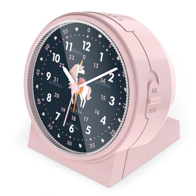 MNU 1230 M Kinderwanduhr und MNU 1209 M Wecker Einhorn