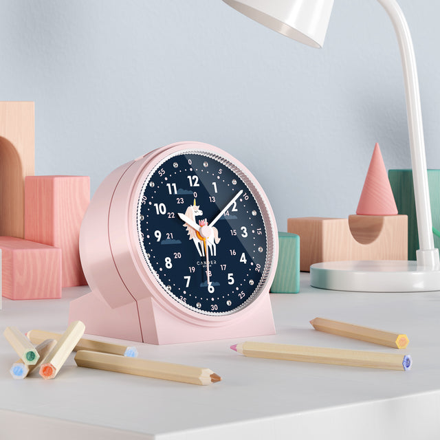 MNU 1230 M Kinderwanduhr und MNU 1209 M Wecker Einhorn