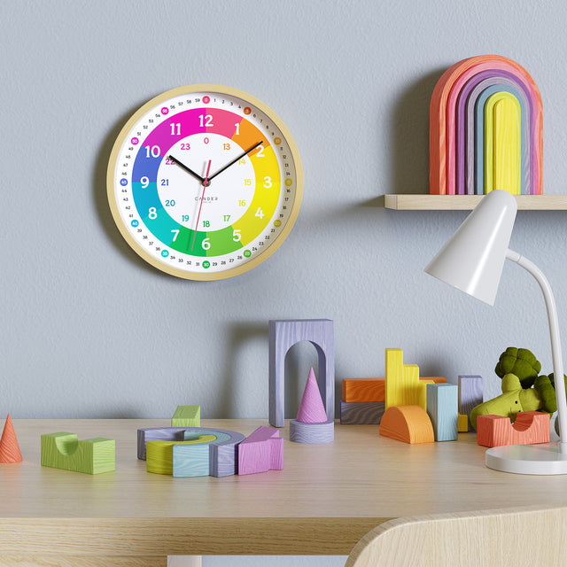 MNU 2425 R Lautlose Kinderwanduhr 25 cm