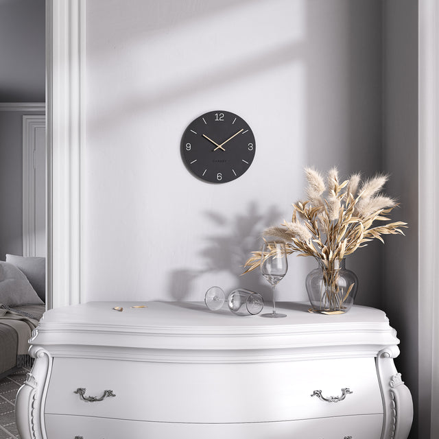 MNU 2625 B Lautlose MDF-Wanduhr 25 cm