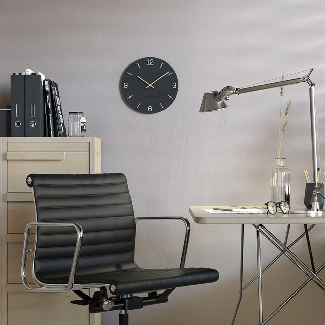 MNU 2625 B Lautlose MDF-Wanduhr 25 cm