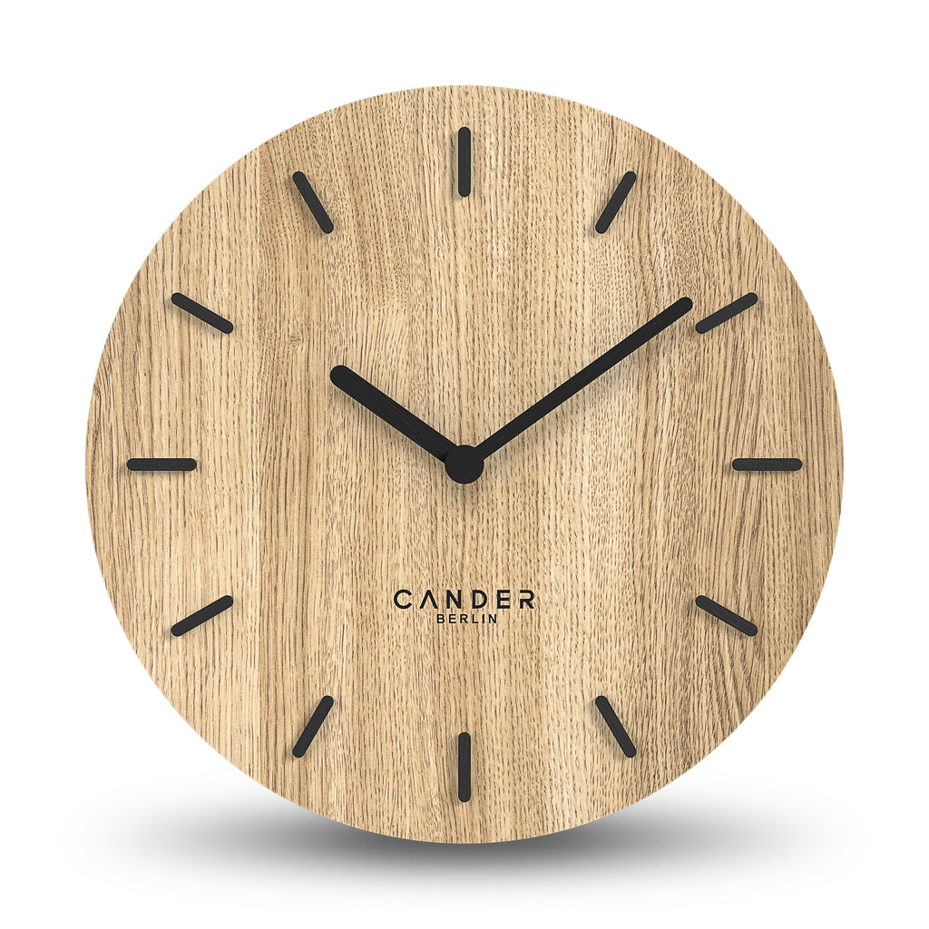 Cander Berlin MNU 2740 D XXL Horloge Murale Silencieuse Bois 40cm - Placage Chêne Vintage