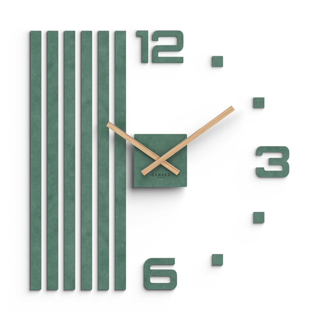 Berlin MNU 2760 U Lautlose MDF-Wanduhr grün