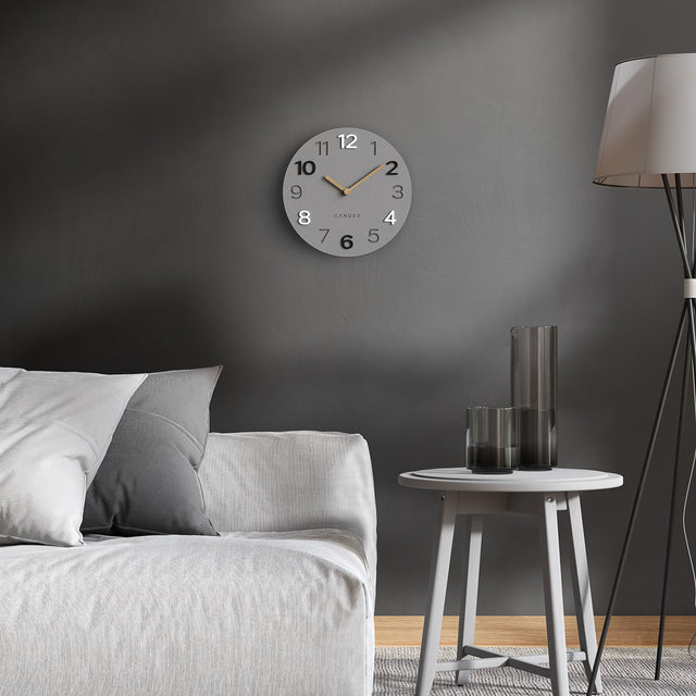 MNU 2830 D Silent concrete wall clock 30 cm