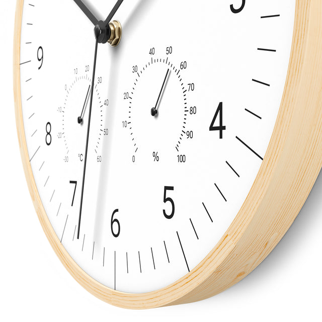 MNU 8130 W Lautlose Holz-Wanduhr 30 cm