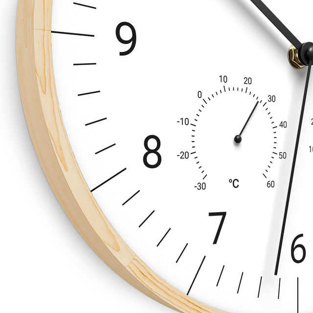 MNU 8130 W Lautlose Holz-Wanduhr 30 cm
