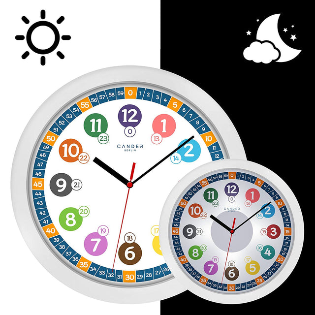 MNU 5130 Silent children's wall clock with light