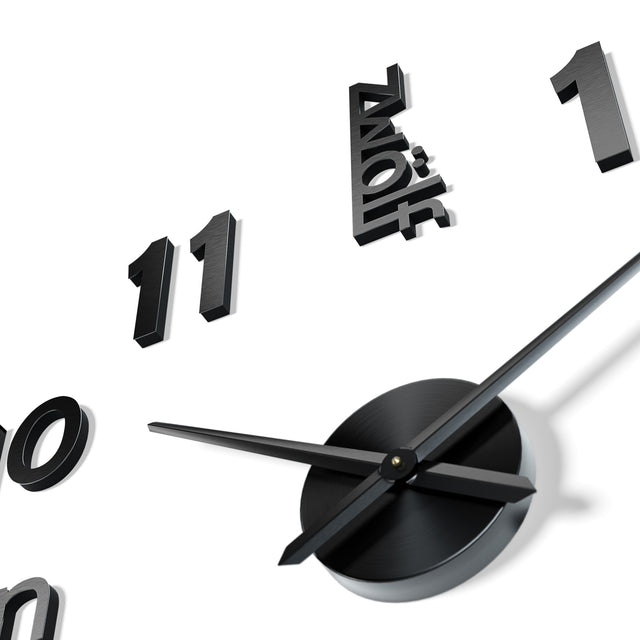 MNU 0180 B XXL Black 3D stainless steel wall clock