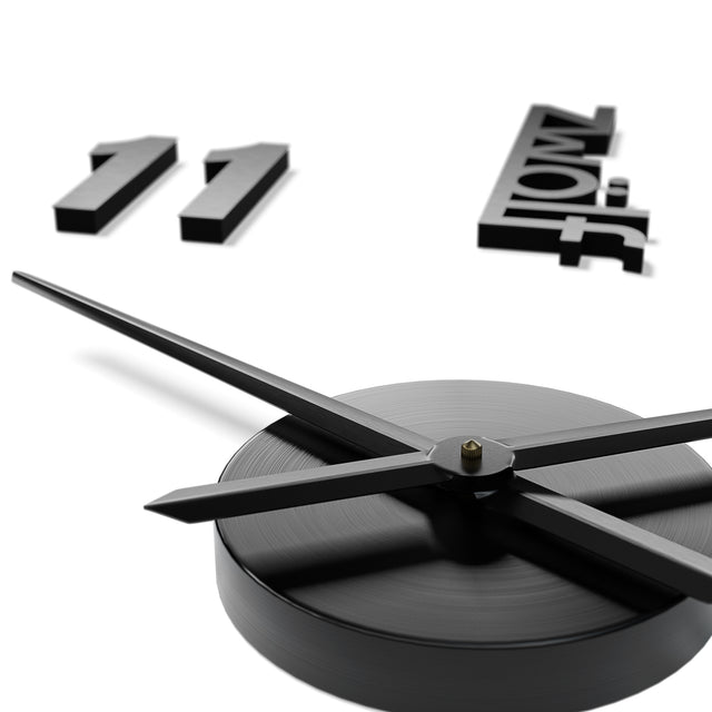 MNU 0180 B XXL Black 3D stainless steel wall clock
