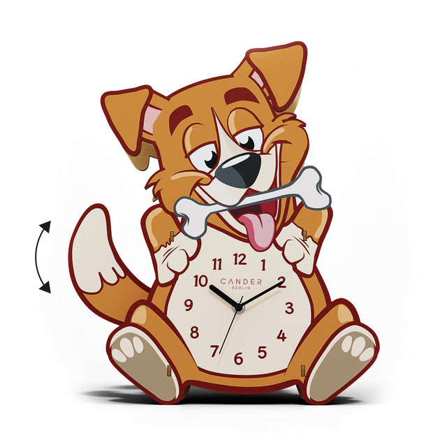 MNU 9030 Kinderwanduhr Hund mit Pendel 29,5 cm