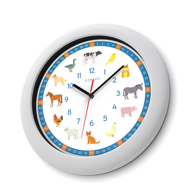 MNU 1435 Silent children's wall clock with animal sounds