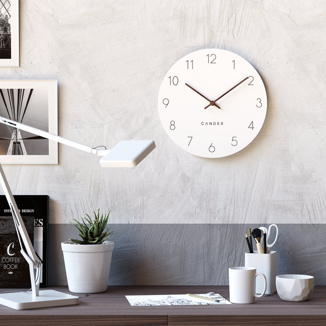 MNU 2630 W Lautlose MDF-Wanduhr 30,5 cm
