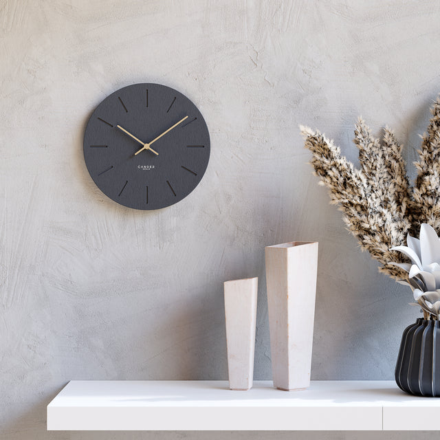 MNU 2830 D Lautlose Beton-Wanduhr 30 cm
