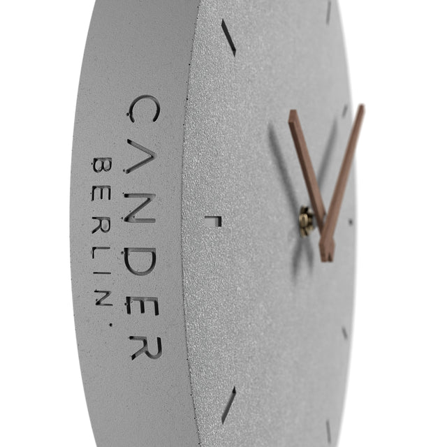 MNU 6130 S Lautlose Beton-Wanduhr 30,5 cm