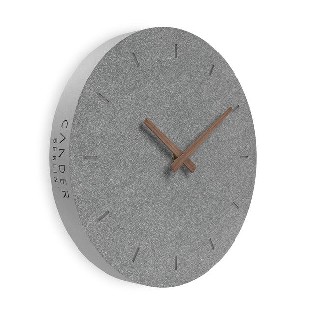 MNU 6130 S Lautlose Beton-Wanduhr 30,5 cm