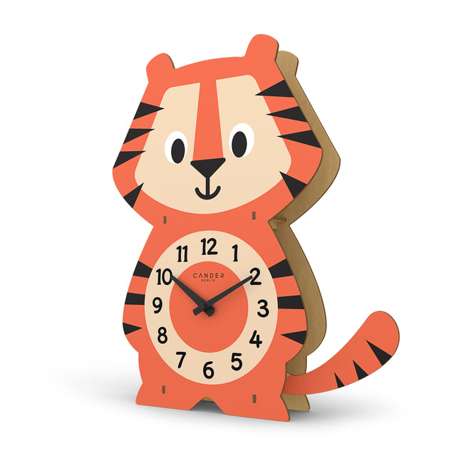 MNU 9330 Lautlose Pendel-Kinderwanduhr Tiger 39 cm
