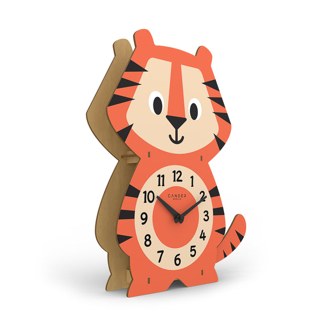 MNU 9330 Lautlose Pendel-Kinderwanduhr Tiger 39 cm