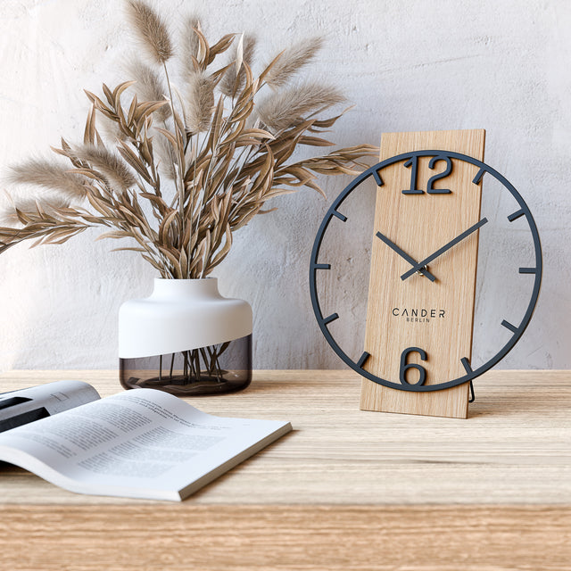 MELORA Lautlose Tischuhr 20 cm