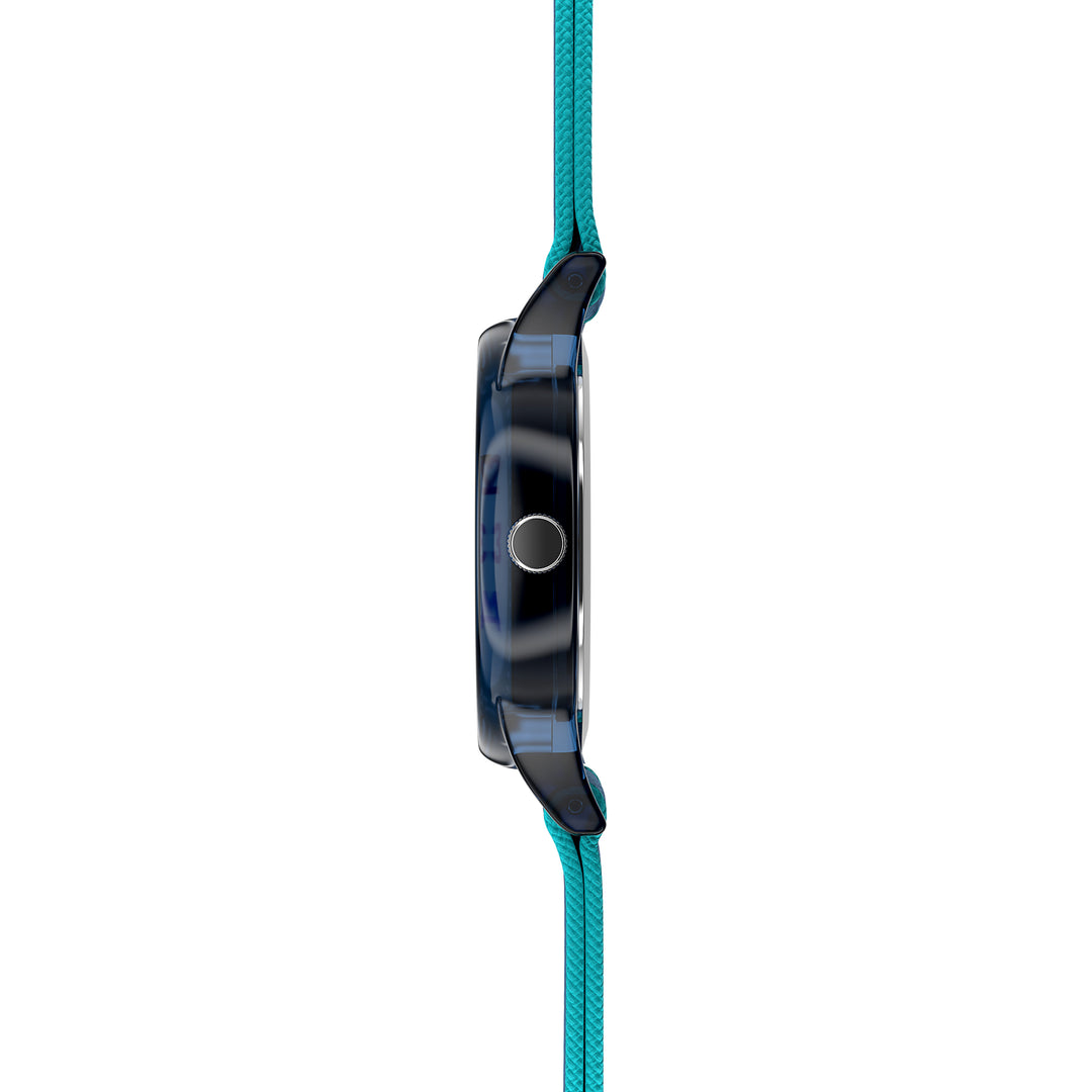 Cander Berlin Kinderhorloge - Analoog, 3 ATM Waterdicht, Klittenband Band, Blauw (model MNA 0130 K)