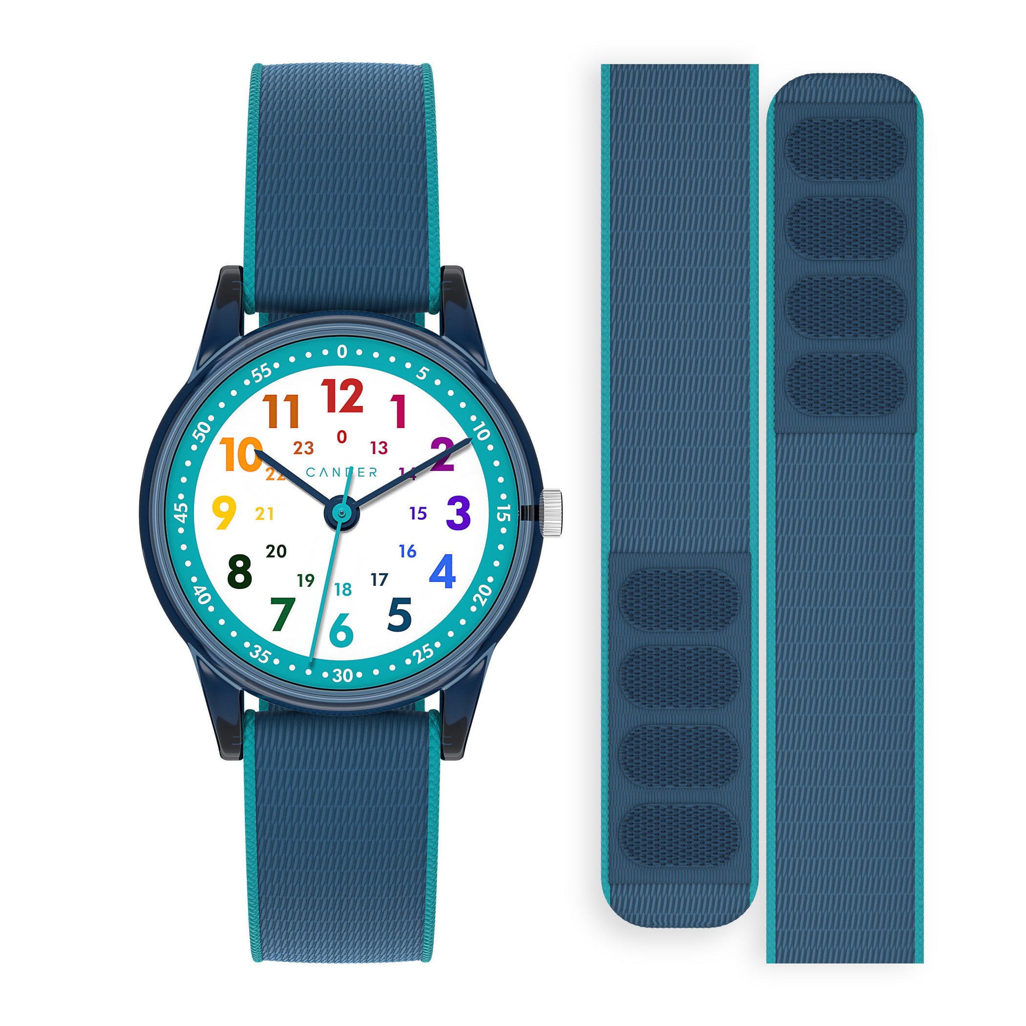 Montre Enfant Cander Berlin MNA 1230G - Apprentissage Heure Analogique - Étanche 3ATM - Motif Espace
