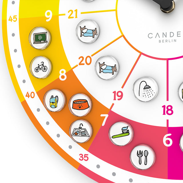 MNU 11930 A Lautlose Kinderwanduhr mit Magnet-Dosen 30 cm