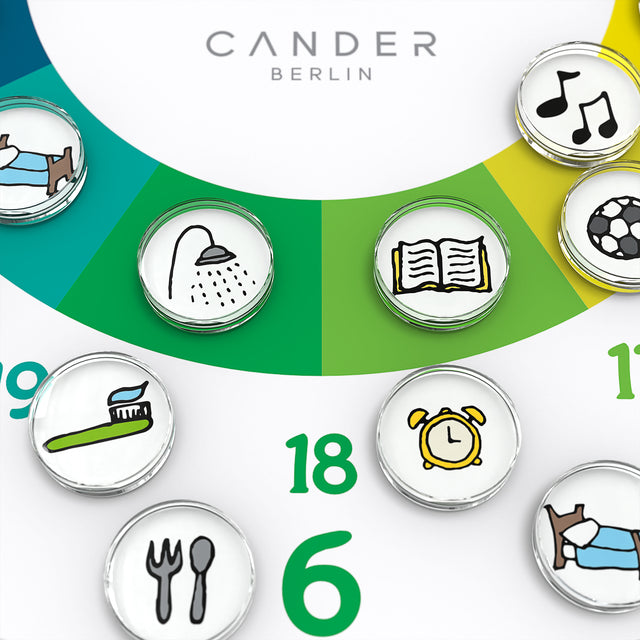 MNU 11930 K Lautlose Kinderwanduhr mit Magnet-Dosen 30 cm