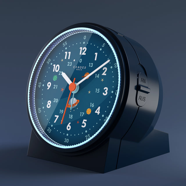 MNU 1209 A Kinderwecker mit Licht und MNA 1630 A Armbanduhr Weltraum