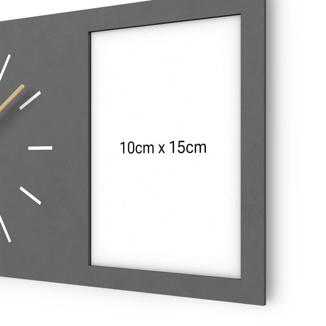MNU 20035 H Lautlose Wanduhr mit Bilderrahmen 35 cm