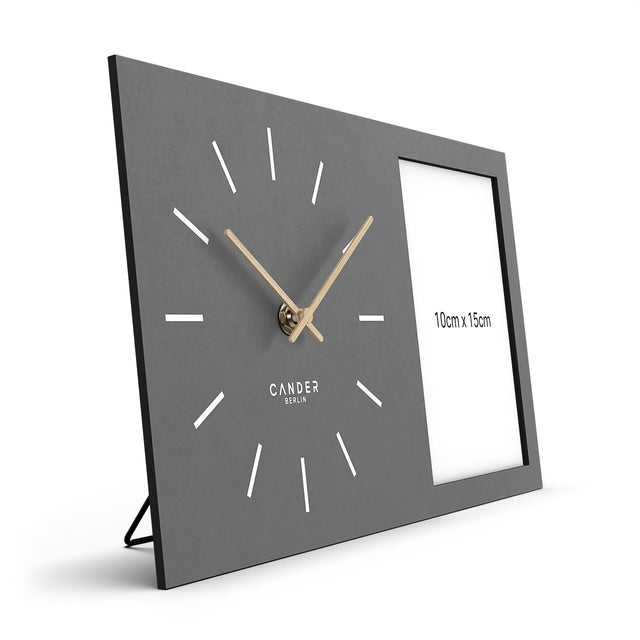 MNU 20035 H Lautlose Wanduhr mit Bilderrahmen 35 cm