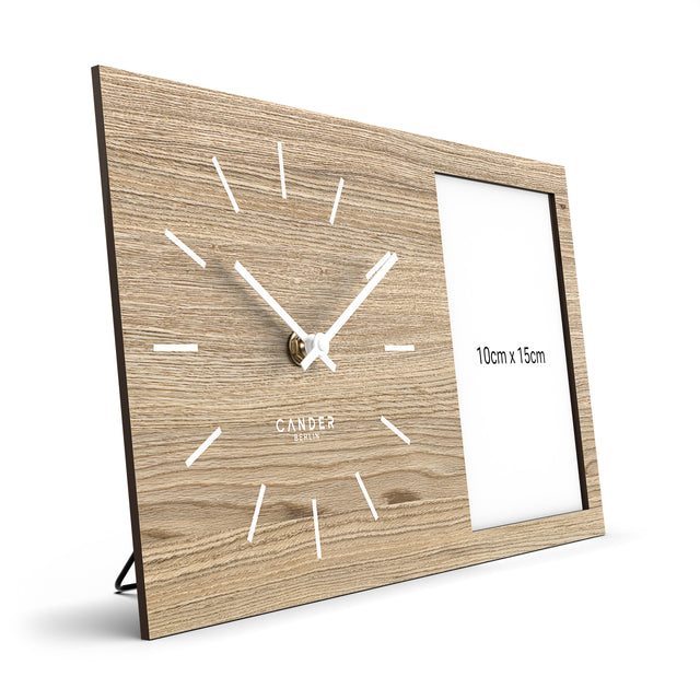 MNU 20135 H Lautlose Wanduhr mit Bilderrahmen 35 cm