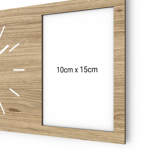 MNU 20135 H Lautlose Wanduhr mit Bilderrahmen 35 cm