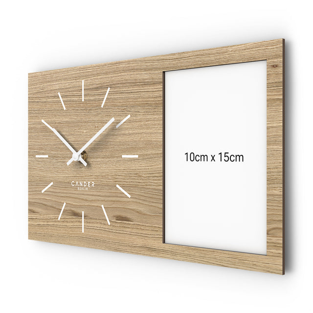 MNU 20135 H Lautlose Wanduhr mit Bilderrahmen 35 cm