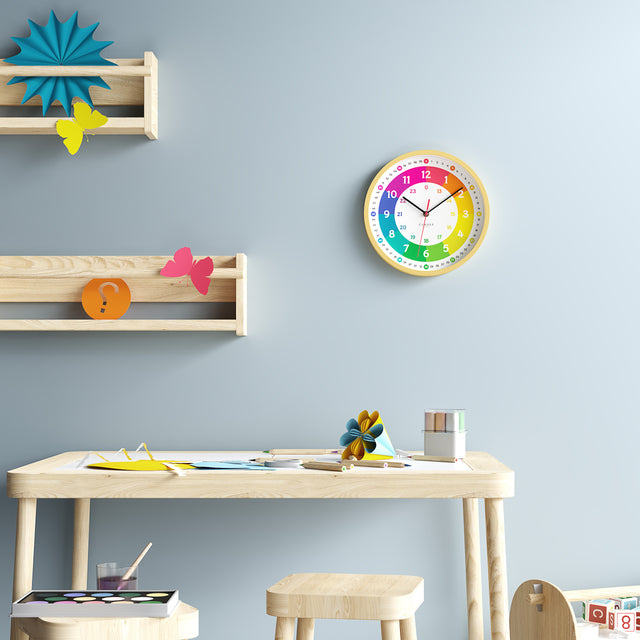 MNU 2425 R Lautlose Kinderwanduhr 25 cm