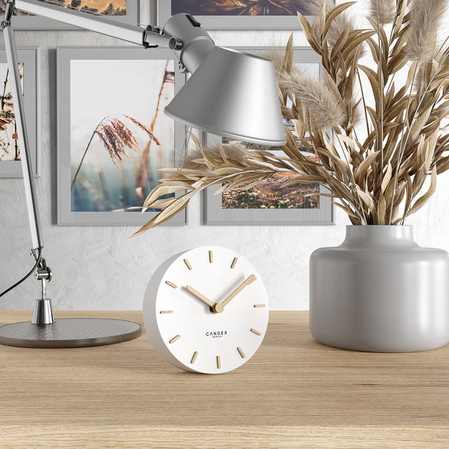 MNU 2515 F Lautlose MDF-Tischuhr 15 cm