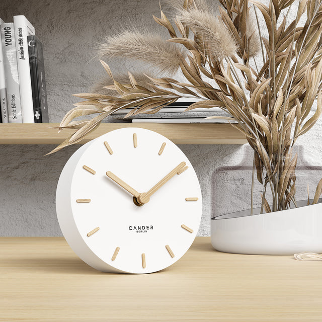 MNU 2515 F Lautlose MDF-Tischuhr 15 cm