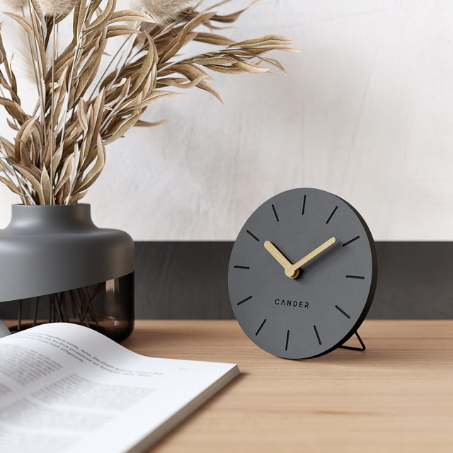 MNU 2615 G Lautlose MDF-Tischuhr 15 cm