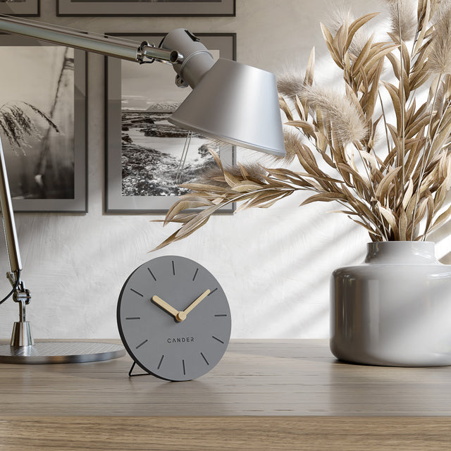 MNU 2615 G Lautlose MDF-Tischuhr 15 cm