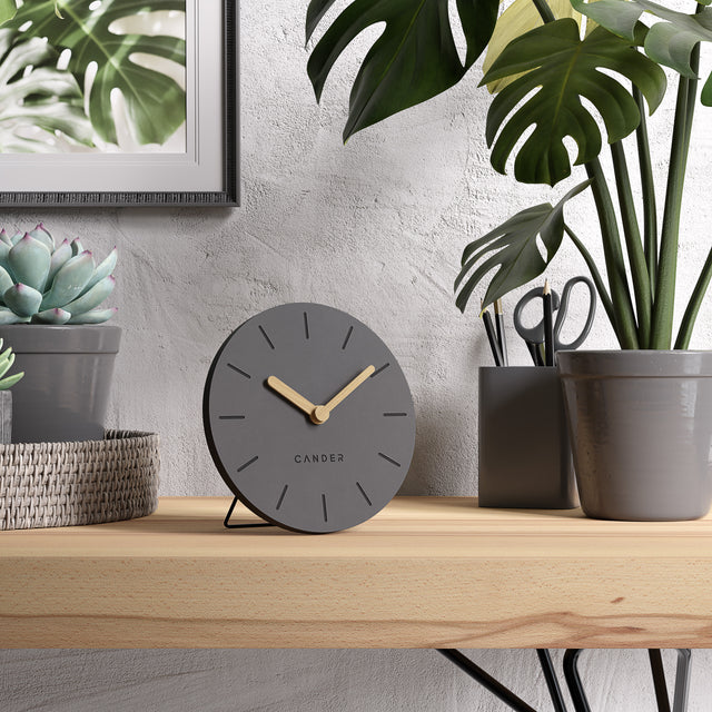 MNU 2615 G Lautlose MDF-Tischuhr 15 cm