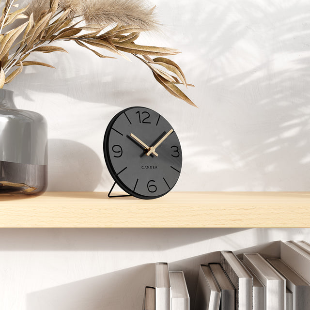 MNU 2615 Y Lautlose MDF-Tischuhr 15 cm