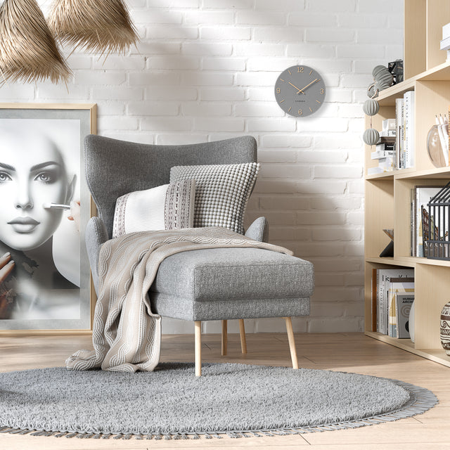 MNU 2625 H Lautlose MDF-Wanduhr 25 cm