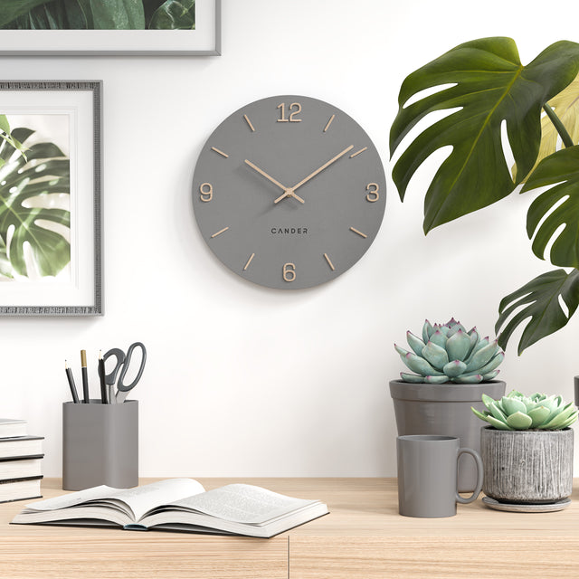 MNU 2625 H Lautlose MDF-Wanduhr 25 cm