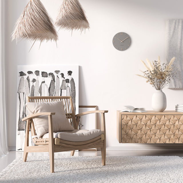 MNU 2625 H Lautlose MDF-Wanduhr 25 cm