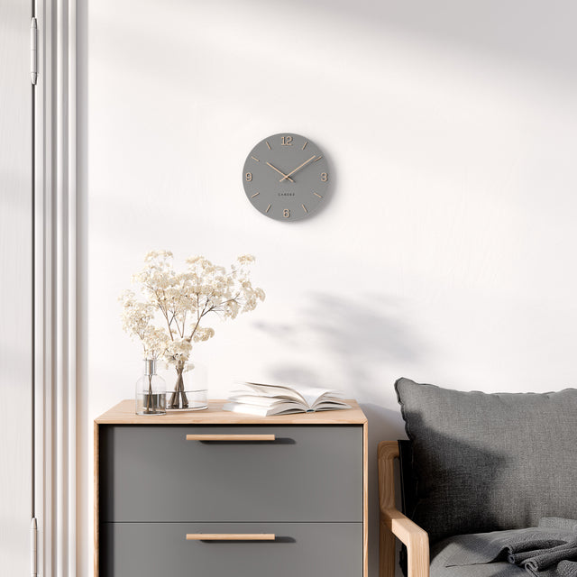 MNU 2625 H Lautlose MDF-Wanduhr 25 cm