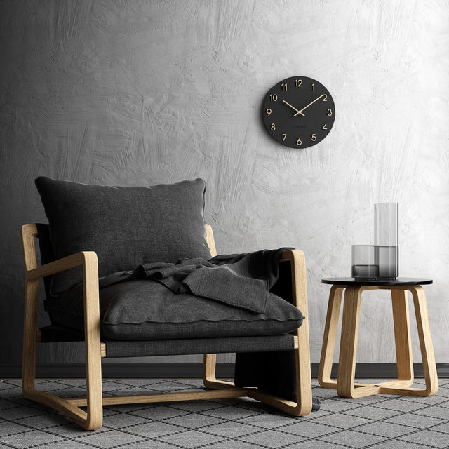 MNU 2630 F Lautlose MDF-Wanduhr 30 cm