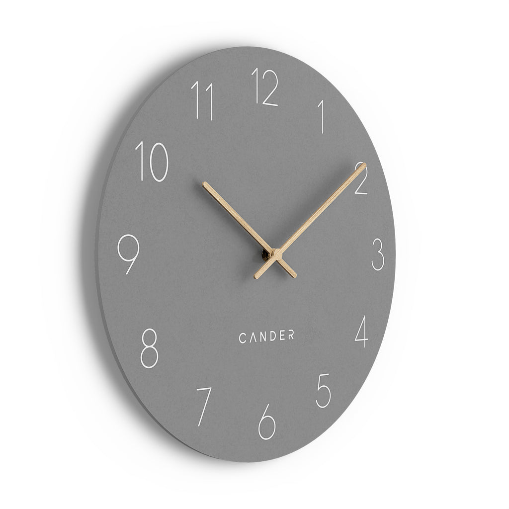 Cander Berlin MNU 2640 C - Orologio Da Parete XXL Silenzioso, 40 Cm, Stile Moderno Vintage, Grigio