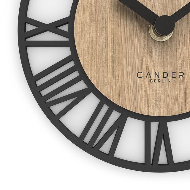 MNU 2717 R Lautlose MDF-Wand- und Tischuhr 17 cm