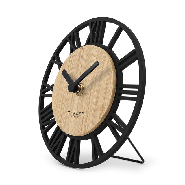 MNU 2717 R Lautlose MDF-Wand- und Tischuhr 17 cm