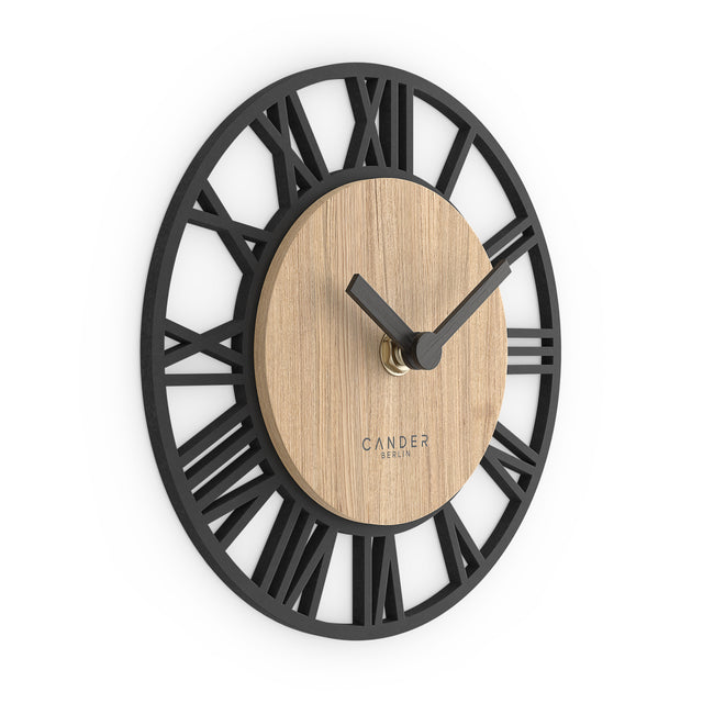 MNU 2717 R Lautlose MDF-Wand- und Tischuhr 17 cm